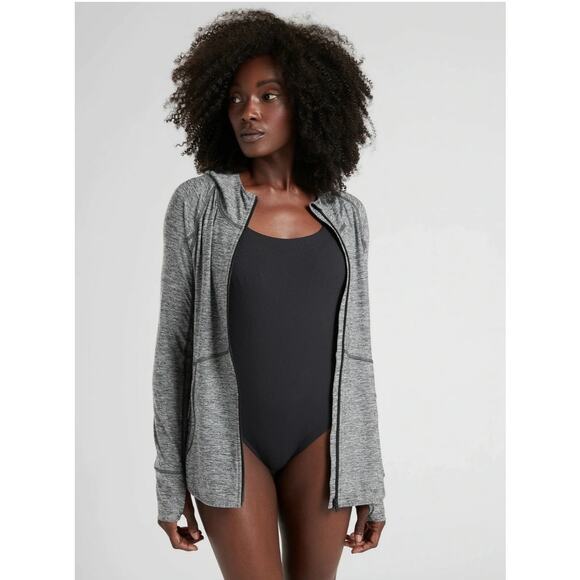 Athleta Pacifica Baja UPF Jacket Large Gray Workout Gym Flaw - Picture 1 of 10